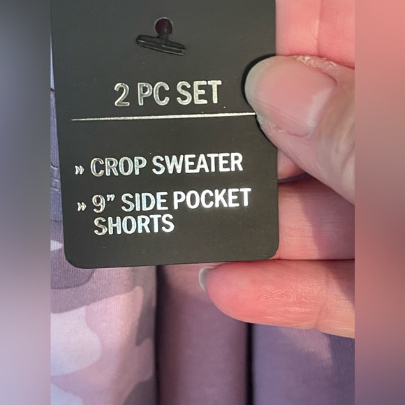 90 DEGREES BY REFLEX Two Piece Sweatshirt Bike Shorts Activewear Set. NWT - Picture 6 of 6